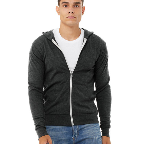 Unisex Triblend Full-Zip Lightweight Hoodie Thumbnail