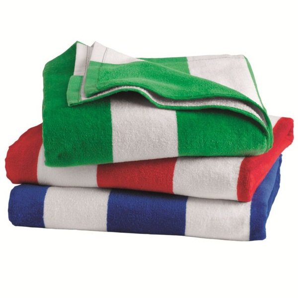 Cabana Stripe Velour Beach Towel Thumbnail